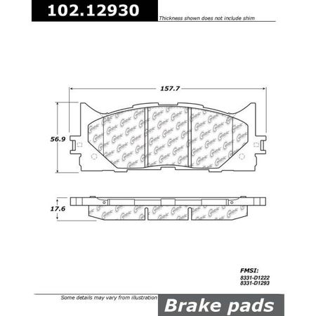 Centric Parts CTEK Brake Pads, 102.12930 102.12930